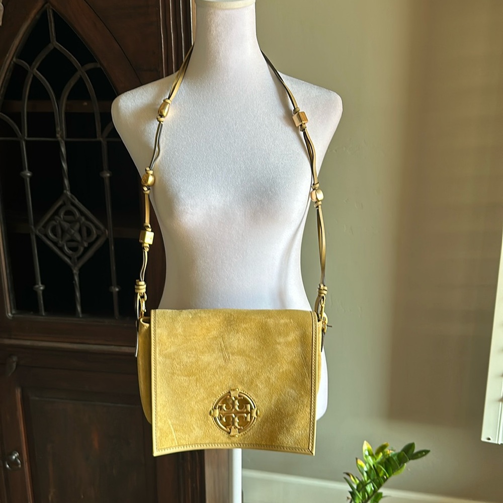 EUC Preloved Tory Burch Shoulder Bag Suede